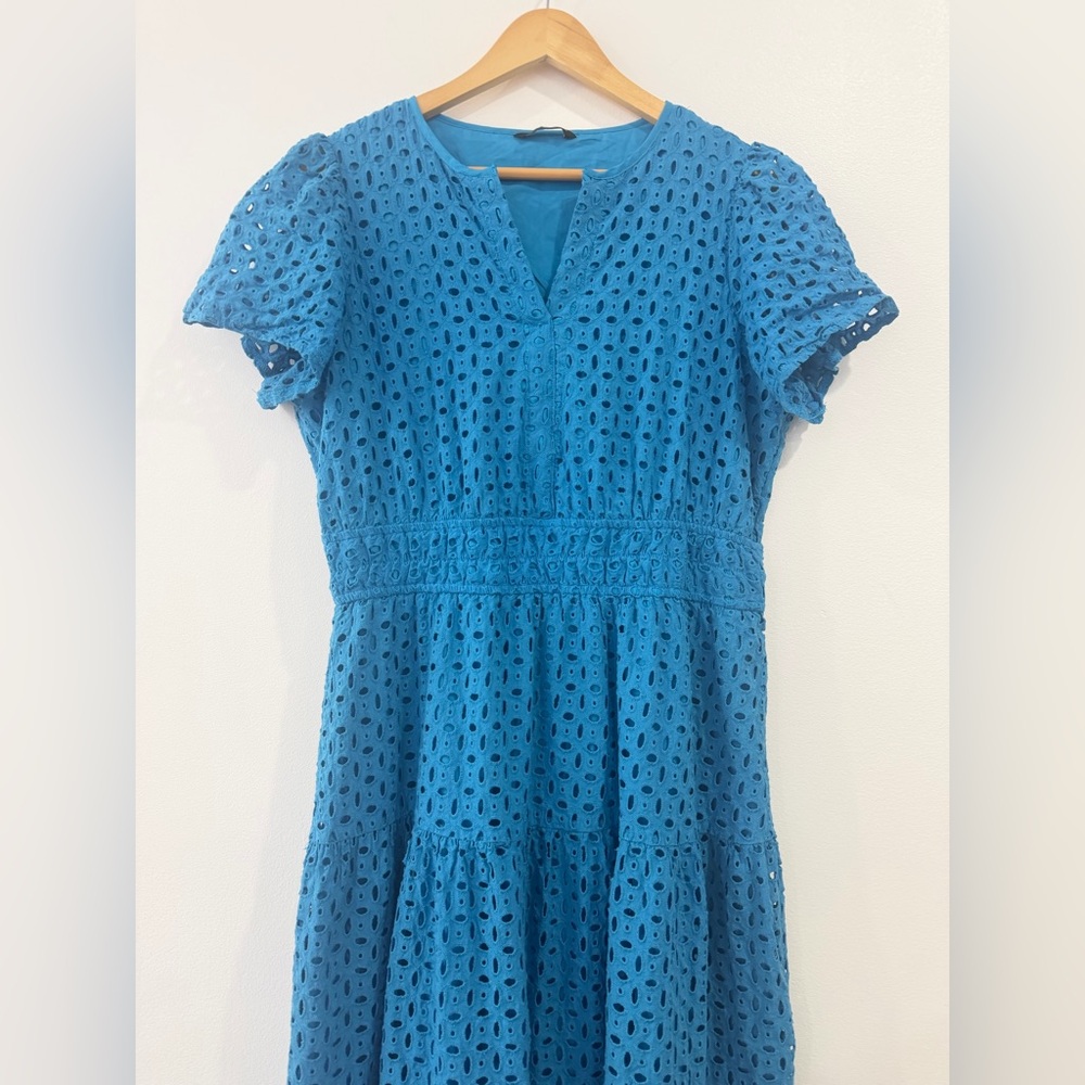 PrettyGarden Blue Eyelet Maxi Dress XL - Picture 3 of 13
